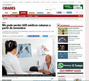 Publicado em 20 de julho de 2016 no portal do jornal O Tempo. Antônio Thomaz Machado é professor do Departamento de Medicina Preventiva e Social da Faculdade de Medicina da UFMG. Clique na imagem para acessar a matéria.