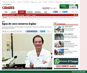 agua de coco conserva órgãos