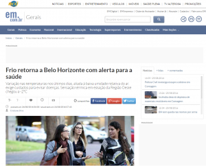 frio retorna a belo horizonte com alerta
