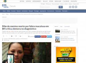 Publicado em 10 de setembro de 2016 no portal da rádio CBN. Saulo Saturnino é professor do Departamento de Clínica Médica da Faculdade de Medicina da UFMG. Clique na imagem para acessar a reportagem.